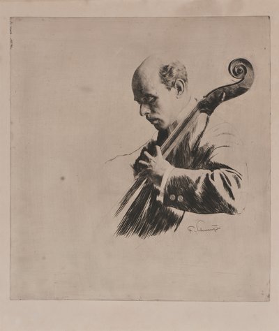Pablo Casals spiller af Ferdinand Schmutzer
