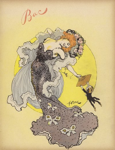 Mand hænger på fanen til en smuk kvinde (farve litho) af Ferdinand Sigismund Bac