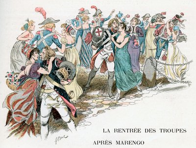 De franske troppers tilbagevenden fra Marengo, 1800, c1870-1950 af Ferdinand Sigismund Bac