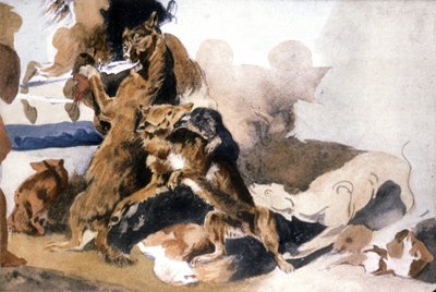 Ulve af Ferdinand Victor Eugene (after) Delacroix
