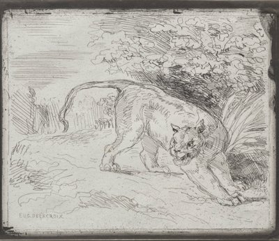 En fanget tiger, 1854. af Ferdinand Victor Eugene Delacroix