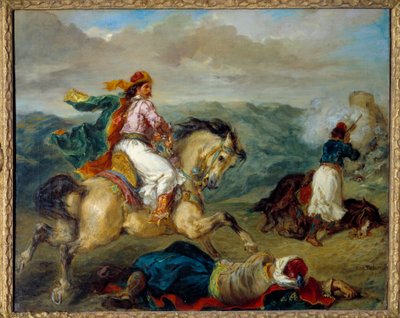 En episode af krigen i Grækenland. Maleri af Eugene Delacroix (1798-1863) af Ferdinand Victor Eugene Delacroix
