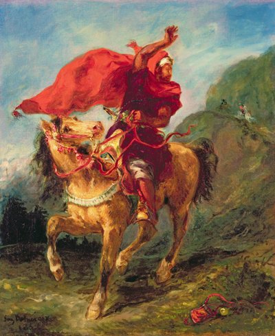 Arabisk rytter giver et signal af Ferdinand Victor Eugene Delacroix