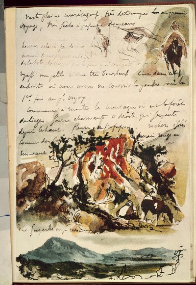 Dokumenter fra Marokko. Tegning af Eugene Delacroix (1798-1863) af Ferdinand Victor Eugene Delacroix
