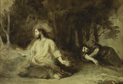 Kristus ved Oliebjerget, 1826 af Ferdinand Victor Eugene Delacroix