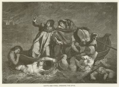 Dante og Virgil krydser Styx af Ferdinand Victor Eugene Delacroix