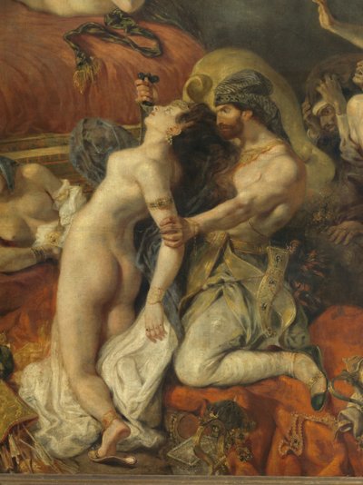 Detalje: Sardanapales død af Ferdinand Victor Eugene Delacroix