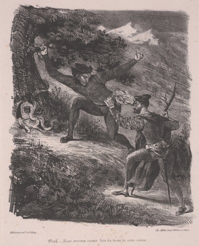Faust og Mephistopheles i Harzen af Ferdinand Victor Eugene Delacroix