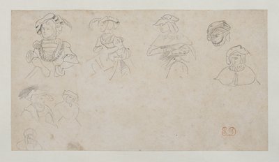 Figurstudier, ca. 1800-1899 (grafit på vævet papir) af Ferdinand Victor Eugene Delacroix