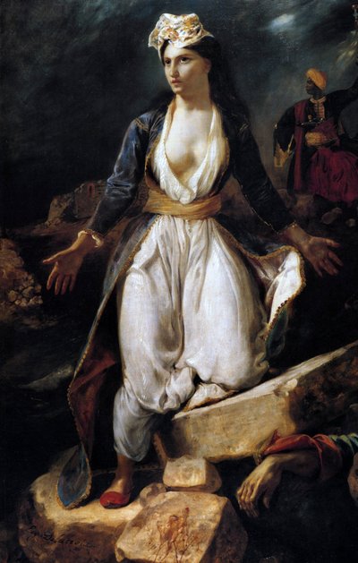 Grækenland på ruinerne af Missolonghi, 1826 af Ferdinand Victor Eugene Delacroix