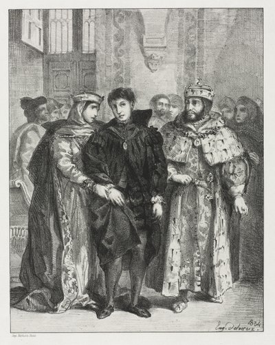 Hamlet, 1834. af Ferdinand Victor Eugene Delacroix