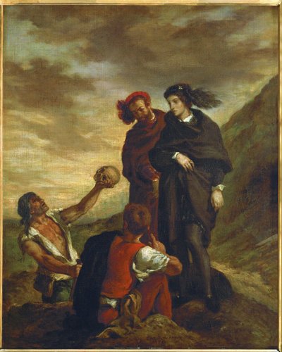 Hamlet og Horatio på kirkegården ... af Ferdinand Victor Eugene Delacroix