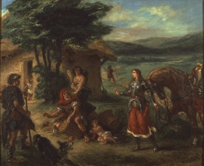 Herminie et les bergers - Erminia og hyrderne, af Delacroix, Eugene af Ferdinand Victor Eugene Delacroix
