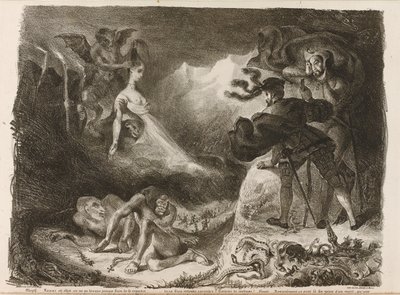 Illustration til Goethes Faust, 1828 af Ferdinand Victor Eugene Delacroix