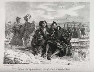 Illustrationer til Faust: Faust og Wagner, 1828. af Ferdinand Victor Eugene Delacroix