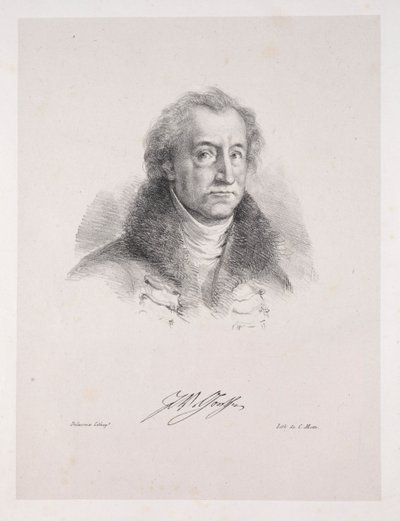 Illustrationer til Faust: Frontispice - Portræt af Johann Wolfgang von Goethe, 1828. af Ferdinand Victor Eugene Delacroix