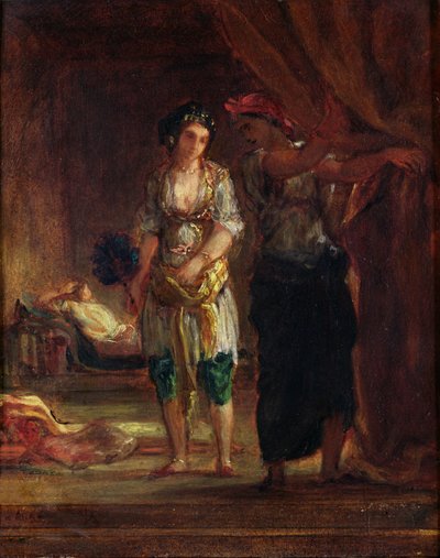 Interiør af et harem i Oran, ca. 1847 af Ferdinand Victor Eugene Delacroix