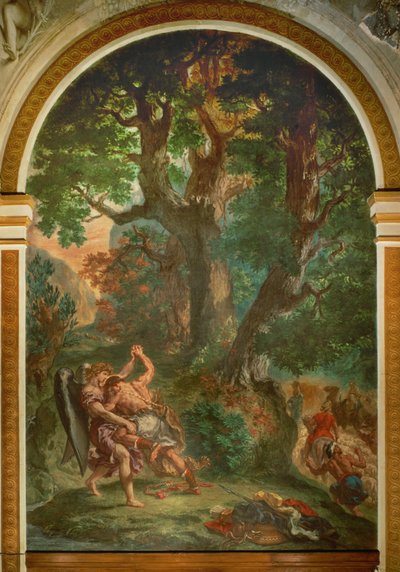 Jakob bryder med englen af Ferdinand Victor Eugene Delacroix