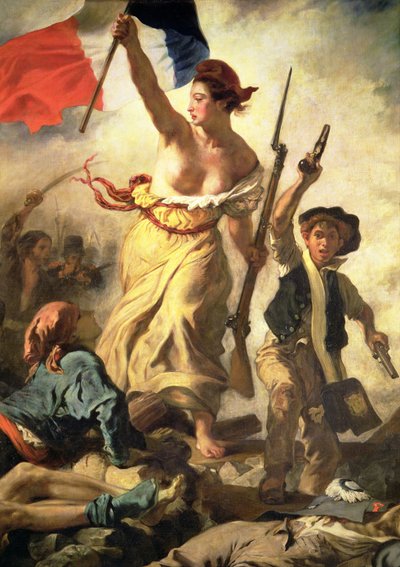 Liberty Leading the People, 28. juli 1830, ca. 1830-31 olie på lærred detalje af 3692 af Ferdinand Victor Eugene Delacroix