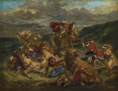 Løvejagt, 1860-61 af Ferdinand Victor Eugene Delacroix