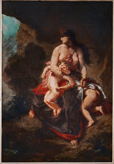 Medea furieuse - Vredefulde Medea ... af Ferdinand Victor Eugene Delacroix