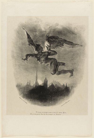 Mephistopheles i luften (frontispice fra Faust) af Ferdinand Victor Eugene Delacroix