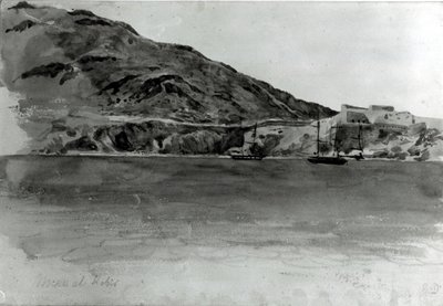 Mers El-Kebir, Algeriet (wc på papir) (bw foto) af Ferdinand Victor Eugene Delacroix