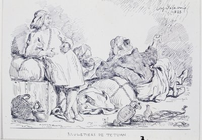 Muldyrførere fra Tetuán, 1833 af Ferdinand Victor Eugene Delacroix