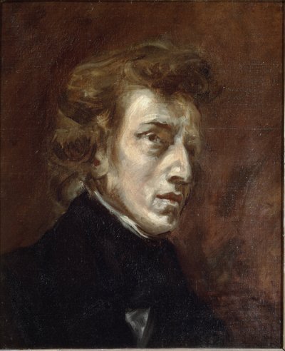 Portræt af Frederic Chopin af Ferdinand Victor Eugene Delacroix
