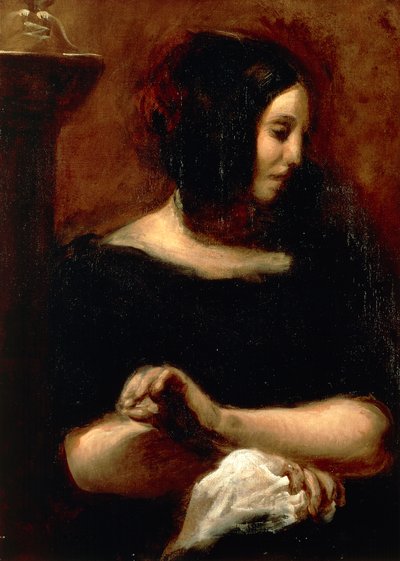 Portræt af George Sand af Ferdinand Victor Eugene Delacroix