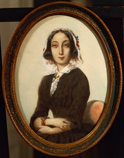 Portræt af George Sand af Ferdinand Victor Eugene Delacroix