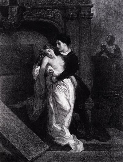 Romeo og Julie - gravering af Eugene Delacroix af Ferdinand Victor Eugene Delacroix