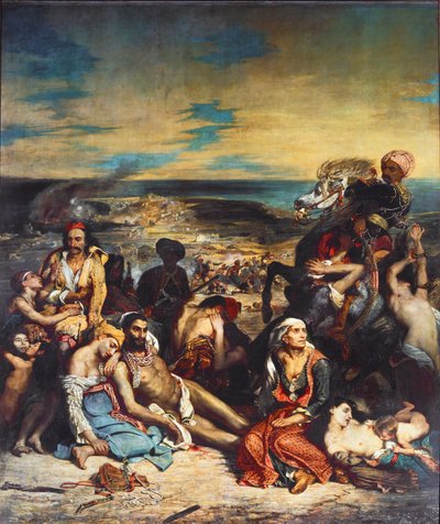 Scener fra massakren på Chios af Ferdinand Victor Eugene Delacroix