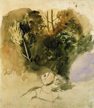 Studie af en Gurkha fra den indiske hær, 1830 af Ferdinand Victor Eugene Delacroix