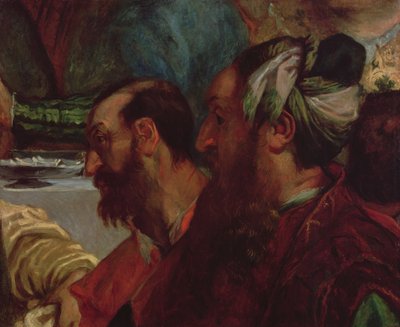 Studie af to hoveder (efter The Wedding at Cana af Veronese), 1820 af Ferdinand Victor Eugene Delacroix