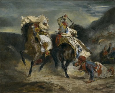 Kampen mellem Giaour og Hassan, 1826 af Ferdinand Victor Eugene Delacroix
