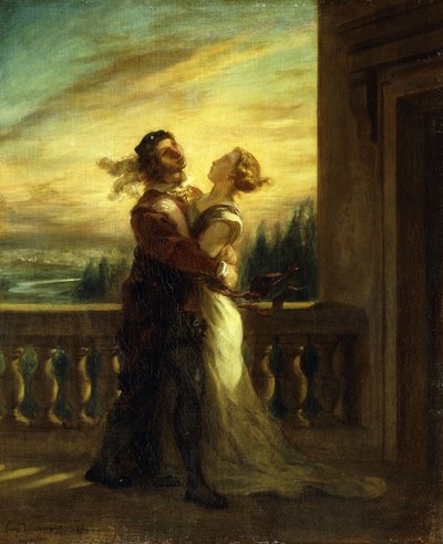 Romeo og Julies farvel; Les Adieux de Romeo et Juliette, 1845 af Ferdinand Victor Eugene Delacroix