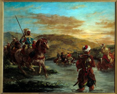 En gues passage i Marokko. Maleri af Eugene Delacroix (1798-1863) af Ferdinand Victor Eugene Delacroix