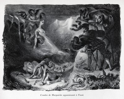 Gretschens skygge dukker op hos Faust af Ferdinand Victor Eugene Delacroix