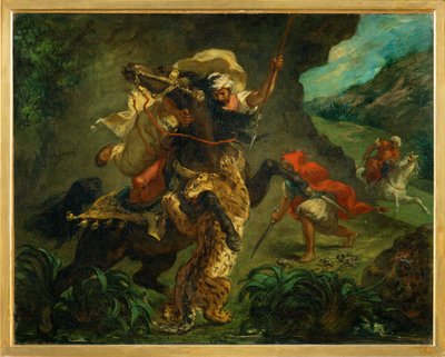 Tigerjagt (maleri på lærred) af Ferdinand Victor Eugene Delacroix