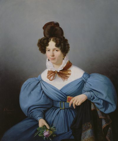 Portræt af en dame, ca. 1830 af Ferdinand Wachsmuth