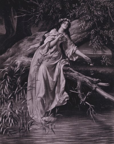 Scene fra Shakespeares Hamlet (Act IV, Scene 7) (litho) af Ferdinand the Elder Piloty