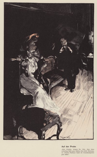 En test (farve litho) af Ferdinand von Reznicek