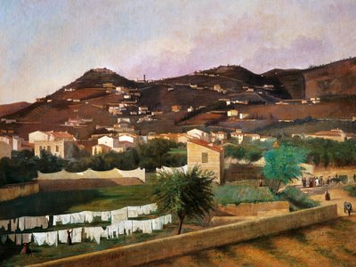 View of Hill of Fiesole af Ferdinando Buonamici (1820-92), olie på lærred, 88x119 cm af Ferdinando Buonamici