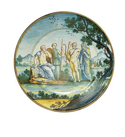 Siena-plade, med Hercules, der bringer Alcestis for kong Admetus, ca. 1745 af Ferdinando Maria Campani