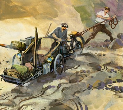 Ten thousand mile motor race (gouache på papir) af Ferdinando Tacconi