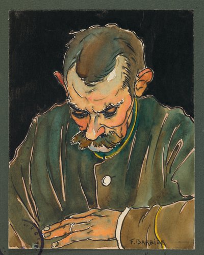 Phongeron læser sin kones brev, Gustrow af Fernand Barbier