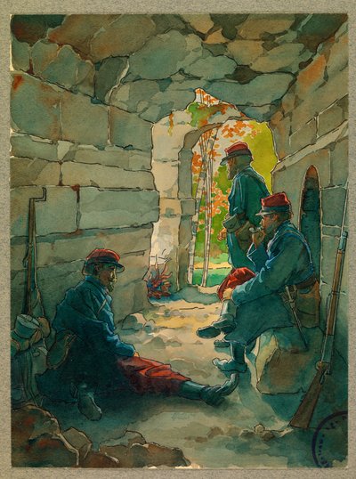 Infanterisoldater i hvile, route de Vailly af Fernand Barbier