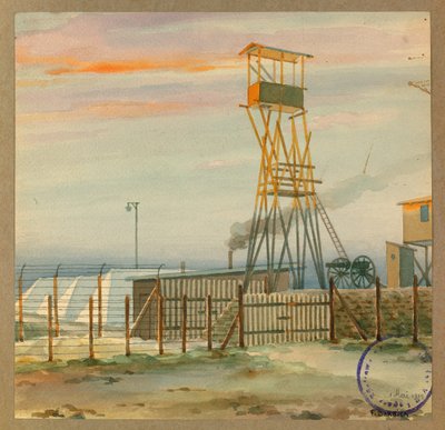 Observatoriet i den gamle lejr med dens telte af Fernand Barbier