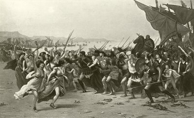 Sejrherrerne fra Salamis (dybtryk) af Fernand Cormon
